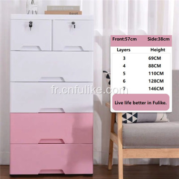 Armoire de rangement de vêtements de boîte de rangement multicouche en plastique PP